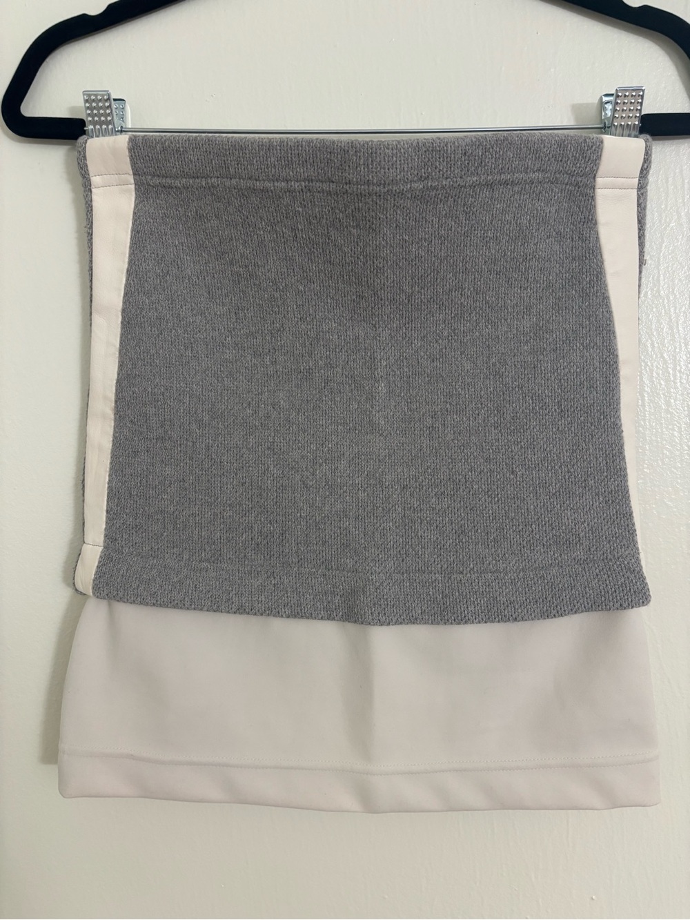 IRO Gray and Cream Two-Tone Knit Mini Skirt